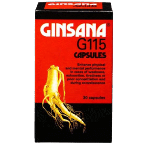 Ginsana G115 30 capsules – energy and stamina supplement with ginseng extract, available in Pakistan